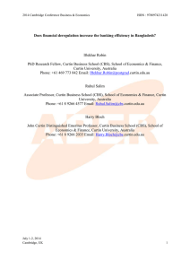 Does Financial Deregulation Increase the Banking Efficiency in Bangladesh?