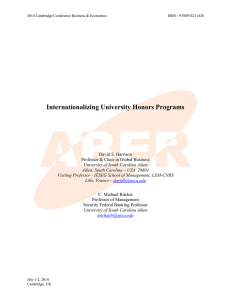 Internationalizing University Honors Programs