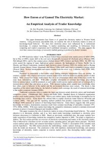 How Enron et al Gamed The Electricity Market: An Empirical Analysis of Trader Knowledge