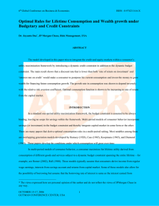 Optimal Rules for Lifetime Consumption and Wealth growth under Budgetary and Credit Constraints