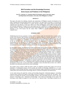 Skill Formation and the Knowledge Economy: Some Issues and Problems in the Philippines