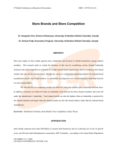 Store Brands and Store Competition