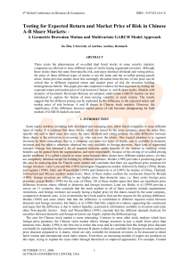 Testing for Expected Return and Market Price of Risk in Chinese A-B Share Markets: A Geometric Brownian Motion and Multivariate GARCH Model Approach