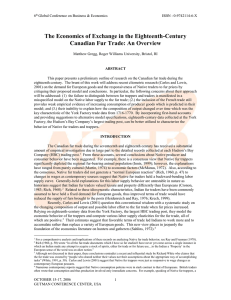 The Economics of Exchange in the Eighteenth-Century Canadian Fur Trade: An Overview