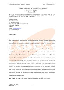 The Use Of Scientific Knowledge By Spanish Agrifood Firms. An Examination Of Non Patent Citation