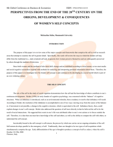 Perspectives From The End Of The 20th Century On The Origins, Development & Consequences Of Women's Self Concepts