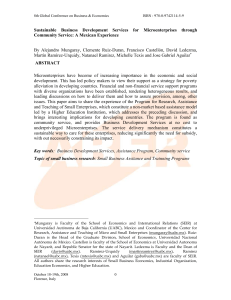 Sustainable Business Development Services For Microenterprises Through Community Service: A Mexican Experience