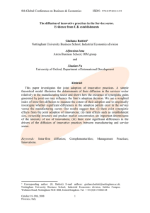 The Diffusion Of Innovative Practices In The Service Sector Evidence From U.k Establishments