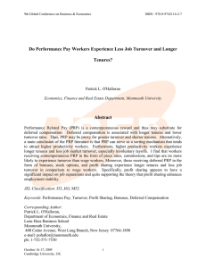 Do Performance Pay Workers Experience Less Job Turnover and Longer Tenures?