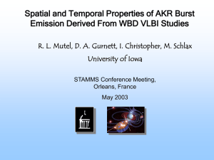 Spatial/Temporal Prop. of AKR Bursts using VLBI