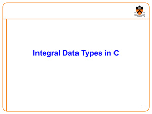 Integral Data Types in C