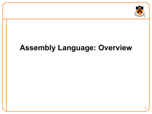 Toward the Hardware: Assembly Language 1