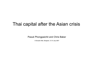 Thai capital after the Asian crisis Pasuk Phongpaichit and Chris Baker