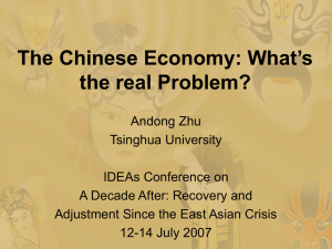 The Chinese Economy: What’s the real Problem?