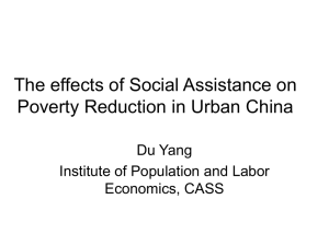 ' 'Urban poverty and social assistance programme in China''