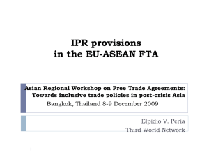 IPR provisions in the EU-ASEAN FTA