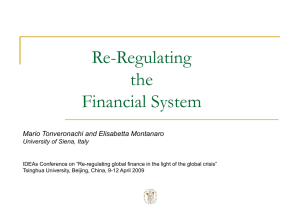 Re-Regulating the Financial System Mario Tonveronachi and Elisabetta Montanaro