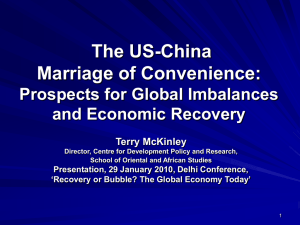 The US-China Marriage of Convenience: Prospects for Global Imbalances and Economic Recovery