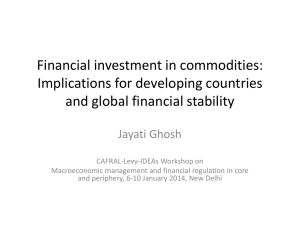 Financial investment in commodities: Implications for developing countries and global financial stability