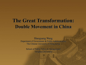 ''The Great Transformation: The Double Movement in China''