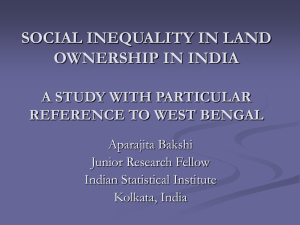 ''Social Inequality In Land Ownership In India: A Study With Particular Reference To West Bengal''