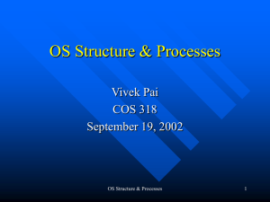 OS Structure &amp; Processes Vivek Pai COS 318 September 19, 2002