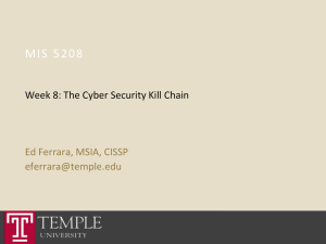 MIS5208-SP16 Week 8 Cyber Security Kill Chain