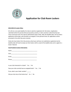 Application for Club Room Lockers