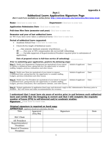 Sabbatical Leave Application Signature Page Part I  Appendix A