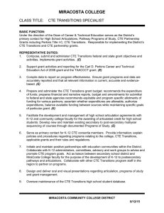 Career Technical Education (CTE) Transitions Specialist