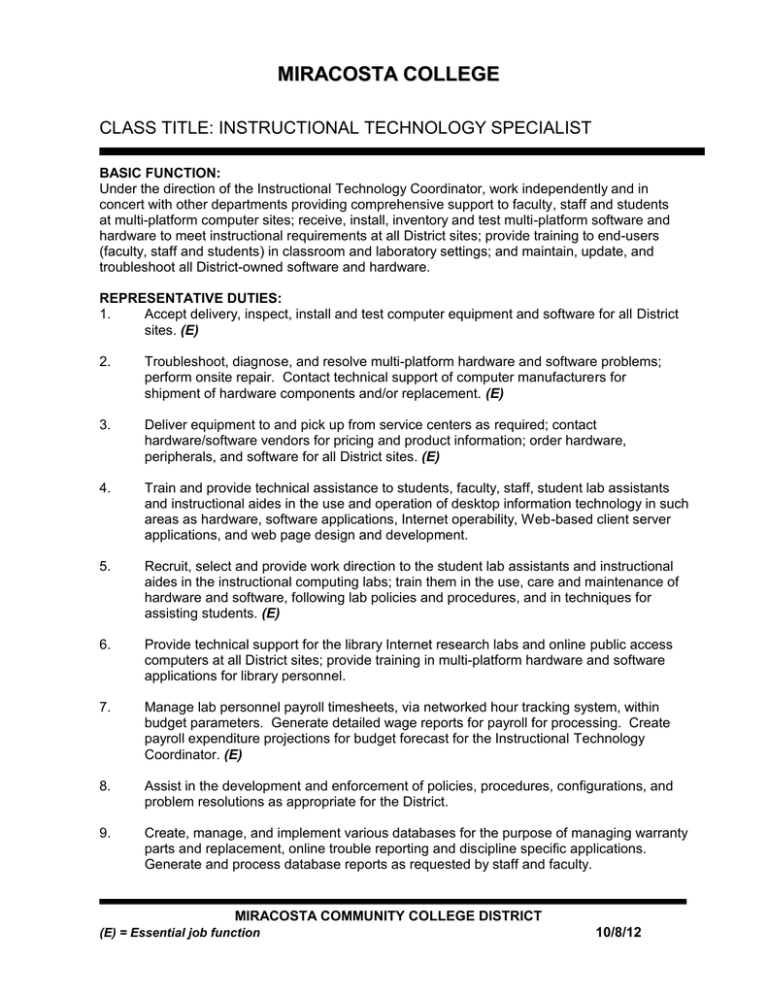 Instructional Technology Specialist