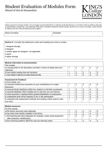 Student evaluation of modules form