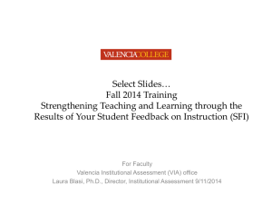 SFI Faculty Training for Fall 2014