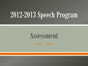 Work in Progress: Learing Outcomes Assessment Within Speech