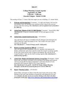 DRAFT  College Planning Council Agenda September 24, 2009