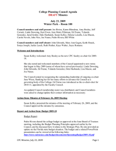 College Planning Council Agenda Minutes  July 23, 2009