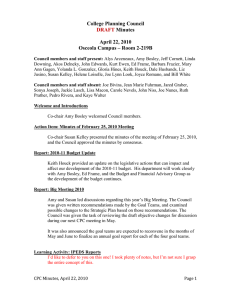 College Planning Council Minutes  April 22, 2010