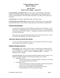 College Planning Council DRAFT Minutes July 28, 2011