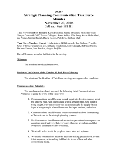 Strategic Planning Communication Task Force Minutes November 20, 2006