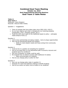 Goal Team 3 Table Notes on Eight Taxonomy Questions