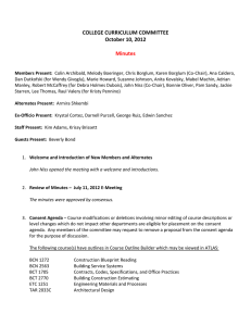 COLLEGE CURRICULUM COMMITTEE October 10, 2012 Minutes