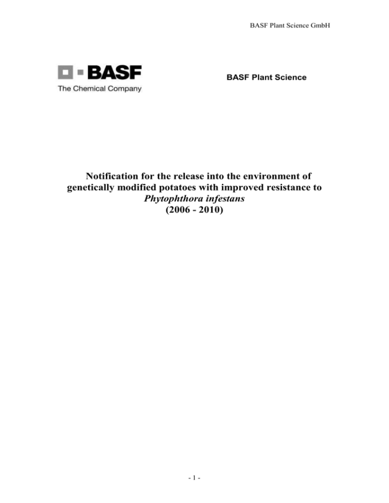 Download #39 BASF notification of GM field study #39 pdf 1 329kb