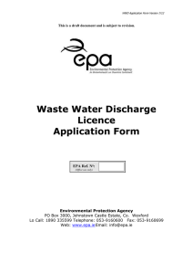 Waste Water Discharge Licence Application Form