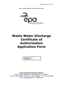 Waste Water Discharge Certificate of Authorisation Application Form