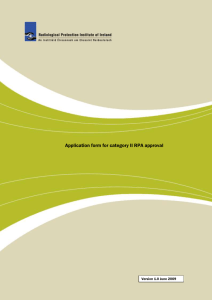 Application form for category II RPA approval v Version 1.0 June 2009