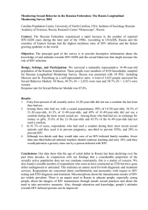 Monitoring Sexual Behavior in the Russian Federation: The Russian Longitudinal Monitoring Survey 2001