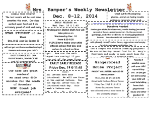 Mrs. Bamper's Weekly newsletter