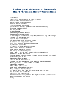 Review panel statements: Commonly Heard Phrases in Review Committees