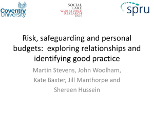 Risk, safeguarding and personal budgets (ppt, 3.44 MB)