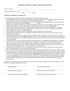 Department of Physics Volunteer Agreement and Release